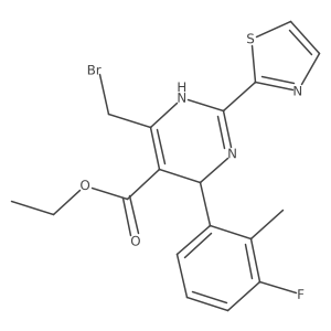 Ethyl (S)-6-(bromomethyl)-4-(3-fluoro-2-methylphenyl)-2-(thiazol-2-yl)-1,4-dihydropyrimidine-5-carboxylate结构式