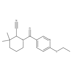 1-[6-(Ethylsulfanyl)pyridine-3-carbonyl]-3,3-dimethylpiperidine-2-carbonitrile结构式
