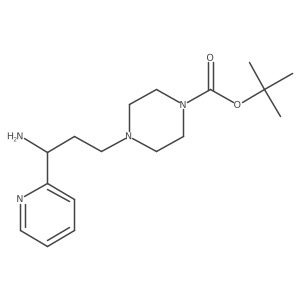 tert-Butyl 4-(3-amino-3-(pyridin-2-yl)propyl)piperazine-1-carboxylate Structure