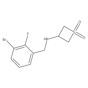 3-{[(3-Bromo-2-fluorophenyl)methyl]amino}-1lambda6-thietane-1,1-dione结构式