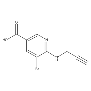 5-Bromo-6-[(prop-2-yn-1-yl)amino]pyridine-3-carboxylic acid结构式