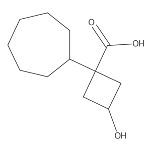 1-Cycloheptyl-3-hydroxycyclobutane-1-carboxylic acid Structure