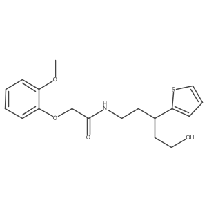 N-(5-hydroxy-3-(thiophen-2-yl)pentyl)-2-(2-methoxyphenoxy)acetamide结构式