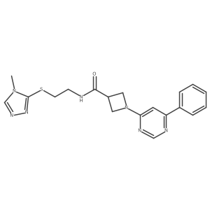 N-(2-((4-methyl-4H-1,2,4-triazol-3-yl)thio)ethyl)-1-(6-phenylpyrimidin-4-yl)azetidine-3-carboxamide Structure