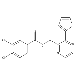 3,4-dichloro-N-((3-(furan-2-yl)pyrazin-2-yl)methyl)benzamide结构式