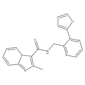 N-((3-(furan-2-yl)pyrazin-2-yl)methyl)-2-methylimidazo[1,2-a]pyridine-3-carboxamide结构式
