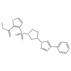 methyl 3-((3-(4-phenyl-1H-1,2,3-triazol-1-yl)pyrrolidin-1-yl)sulfonyl)thiophene-2-carboxylate结构式