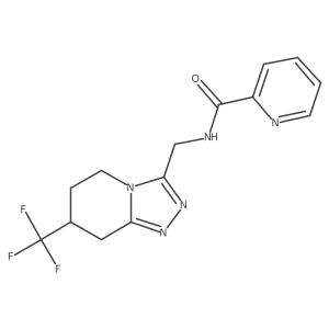 N-{[7-(trifluoromethyl)-5H,6H,7H,8H-[1,2,4]triazolo[4,3-a]pyridin-3-yl]methyl}pyridine-2-carboxamide结构式