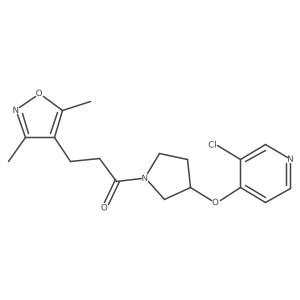 1-{3-[(3-Chloropyridin-4-yl)oxy]pyrrolidin-1-yl}-3-(3,5-dimethyl-1,2-oxazol-4-yl)propan-1-one结构式