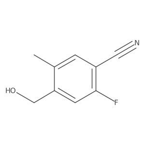2-Fluoro-4-(hydroxymethyl)-5-methylbenzonitrile结构式