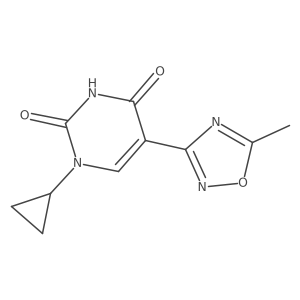 1-cyclopropyl-5-(5-methyl-1,2,4-oxadiazol-3-yl)pyrimidine-2,4(1H,3H)-dione结构式