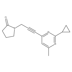 1-[3-(2-Cyclopropyl-6-methylpyrimidin-4-yl)prop-2-yn-1-yl]pyrrolidin-2-one Structure