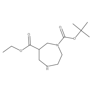 1-Tert-butyl 6-ethyl 1,4-diazepane-1,6-dicarboxylate结构式