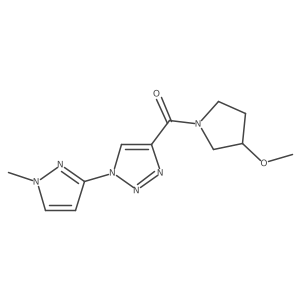 4-(3-methoxypyrrolidine-1-carbonyl)-1-(1-methyl-1H-pyrazol-3-yl)-1H-1,2,3-triazole结构式