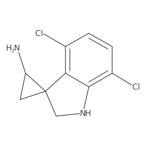 4',7'-Dichloro-1',2'-dihydrospiro[cyclopropane-1,3'-indole]-3-amine结构式