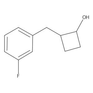 2-[(3-Fluorophenyl)methyl]cyclobutan-1-ol Structure