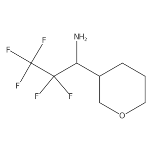 2,2,3,3,3-Pentafluoro-1-(oxan-3-yl)propan-1-amine结构式