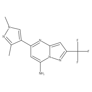5-(1,3-Dimethyl-1H-pyrazol-4-yl)-2-(trifluoromethyl)pyrazolo[1,5-a]pyrimidin-7-amine结构式