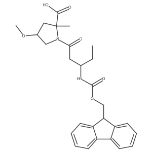 1-[3-({[(9H-fluoren-9-yl)methoxy]carbonyl}amino)pentanoyl]-4-methoxy-2-methylpyrrolidine-2-carboxylic acid Structure