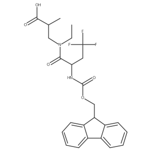 3-[N-ethyl-2-({[(9H-fluoren-9-yl)methoxy]carbonyl}amino)-4,4,4-trifluorobutanamido]-2-methylpropanoic acid结构式
