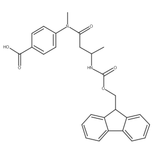 4-[3-({[(9H-fluoren-9-yl)methoxy]carbonyl}amino)-N-methylbutanamido]benzoic acid结构式