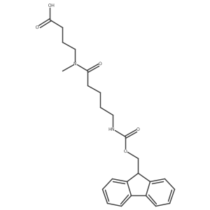4-[5-({[(9H-fluoren-9-yl)methoxy]carbonyl}amino)-N-methylpentanamido]butanoic acid结构式
