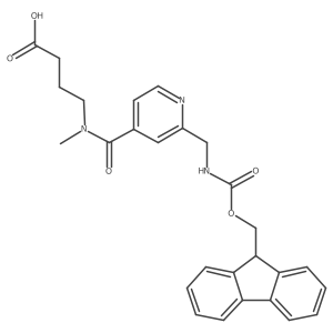 4-(1-{2-[({[(9H-fluoren-9-yl)methoxy]carbonyl}amino)methyl]pyridin-4-yl}-N-methylformamido)butanoic acid结构式