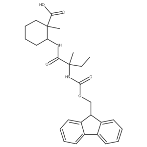 2-[2-({[(9H-fluoren-9-yl)methoxy]carbonyl}amino)-2-methylbutanamido]-1-methylcyclohexane-1-carboxylic acid结构式