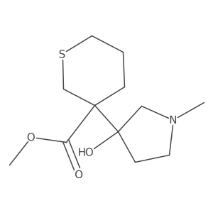 Methyl 3-(3-hydroxy-1-methylpyrrolidin-3-yl)thiane-3-carboxylate结构式