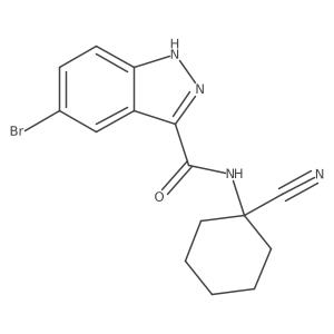 5-Bromo-N-(1-cyanocyclohexyl)-1H-indazole-3-carboxamide结构式