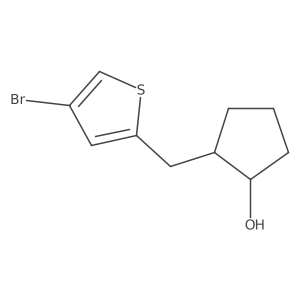 rac-(1R,2S)-2-[(4-bromothiophen-2-yl)methyl]cyclopentan-1-ol Structure