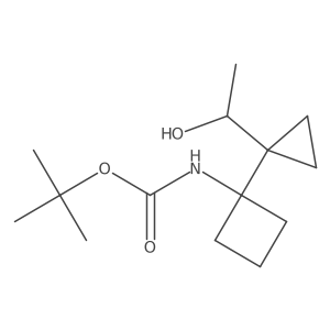 tert-butyl N-{1-[1-(1-hydroxyethyl)cyclopropyl]cyclobutyl}carbamate结构式