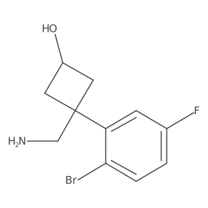 3-(Aminomethyl)-3-(2-bromo-5-fluorophenyl)cyclobutan-1-ol Structure