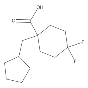 1-(Cyclopentylmethyl)-4,4-difluorocyclohexane-1-carboxylic acid结构式