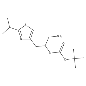 tert-butyl N-{1-amino-3-[2-(propan-2-yl)-1,3-thiazol-4-yl]propan-2-yl}carbamate结构式