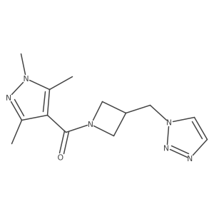 1-{[1-(1,3,5-trimethyl-1H-pyrazole-4-carbonyl)azetidin-3-yl]methyl}-1H-1,2,3-triazole结构式