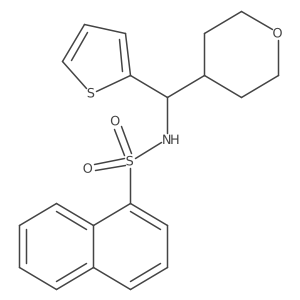 N-((tetrahydro-2H-pyran-4-yl)(thiophen-2-yl)methyl)naphthalene-1-sulfonamide Structure