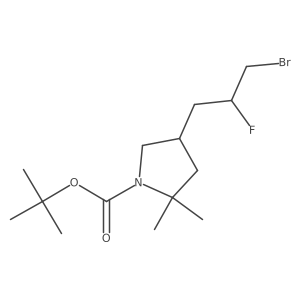 Tert-butyl 4-(3-bromo-2-fluoropropyl)-2,2-dimethylpyrrolidine-1-carboxylate Structure