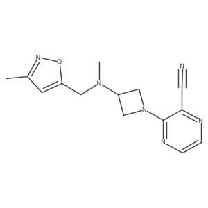 3-(3-{Methyl[(3-methyl-1,2-oxazol-5-yl)methyl]amino}azetidin-1-yl)pyrazine-2-carbonitrile Structure