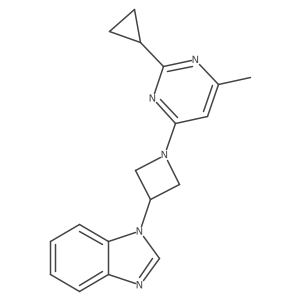 1-[1-(2-cyclopropyl-6-methylpyrimidin-4-yl)azetidin-3-yl]-1H-1,3-benzodiazole结构式