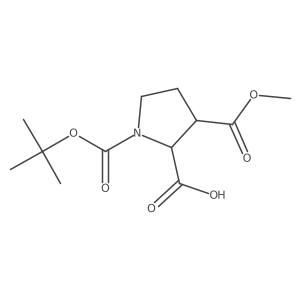 1-(tert-Butoxycarbonyl)-3-(methoxycarbonyl)pyrrolidine-2-carboxylic acid Structure