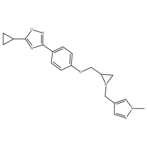 5-Cyclopropyl-3-[4-[[1-[(1-methylpyrazol-4-yl)methyl]aziridin-2-yl]methoxy]phenyl]-1,2,4-oxadiazole结构式