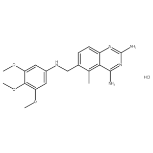 5-Methyl-6-(((3,4,5-trimethoxyphenyl)amino)methyl)quinazoline-2,4-diamine hydrochloride结构式