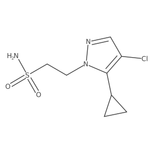 2-(4-chloro-5-cyclopropyl-1H-pyrazol-1-yl)ethane-1-sulfonamide结构式