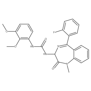 3-(2,3-dimethoxyphenyl)-1-[5-(2-fluorophenyl)-1-methyl-2-oxo-2,3-dihydro-1H-1,4-benzodiazepin-3-yl]urea结构式