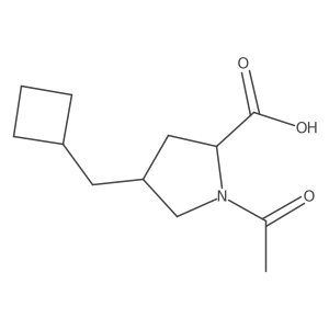 rac-(2R,4R)-1-acetyl-4-(cyclobutylmethyl)pyrrolidine-2-carboxylic acid Structure