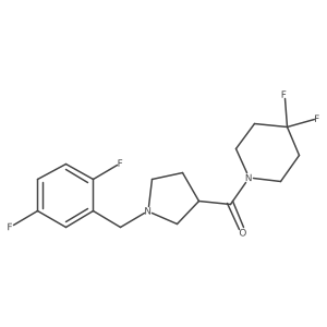 1-{1-[(2,5-Difluorophenyl)methyl]pyrrolidine-3-carbonyl}-4,4-difluoropiperidine结构式