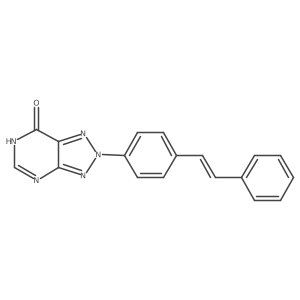 2,3-Dihydro-2-[4-(2-phenylethenyl)phenyl]-7H-1,2,3-triazolo[4,5-d]pyrimidin-7-one结构式