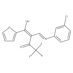 2-{[(3-Chlorophenyl)amino]methylidene}-4,4,4-trifluoro-1-(furan-2-yl)butane-1,3-dione结构式