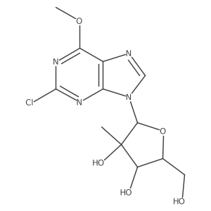(2R,3R,4R,5R)-2-(2-chloro-6-methoxy-purin-9-yl)-5-(hydroxymethyl)-3-methyl-tetrahydrofuran-3,4-diol Structure